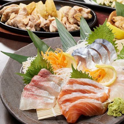 【OPEN 기념!】오야마 닭이나 참치 뺨 고기를 사용한 시험 야마토야 코스 3시간 음료 무제한 포함 전 8품 3000엔