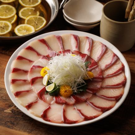 【人気No1★】ブリと大山地鶏を使用した『ぶりしゃぶ極みコース』3時間飲み放題付き全9品6000円
