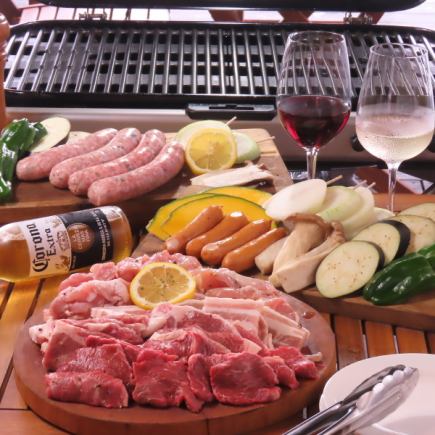 テラスで♪【BBQ ライトPLAN】2H飲み放題付 5500円