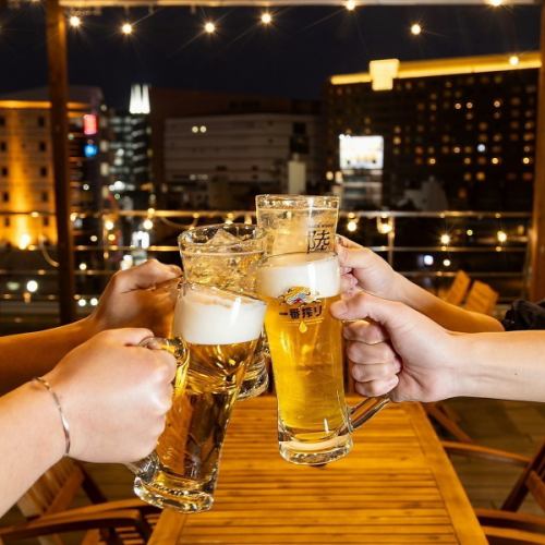 リバービューテラスで乾杯