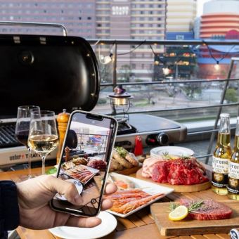 【テラス席】2時間飲み放題◎好きな食材を持ち込んで楽しむ『BBQ 材料持ち込みプラン』