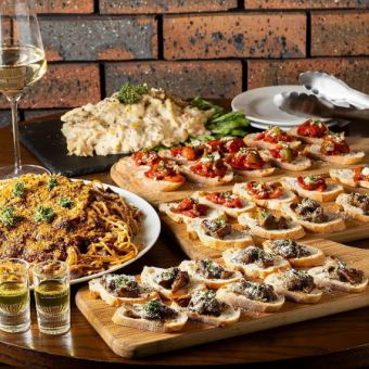 【19時以降スタート】2時間飲放題/貸切・2次会プラン★肉料理等6品『プレミアムプラン』6,000円