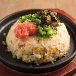 Fried rice with Takana and cod roe