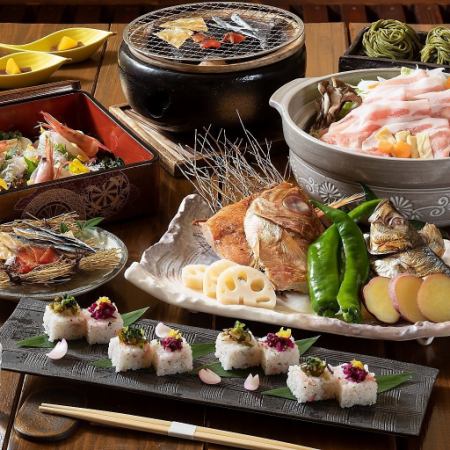 【ディナー】日～木180分、金土120分飲み放題付,名物！酒粕出汁が自慢の「粋鍋」【桜 粋コース】