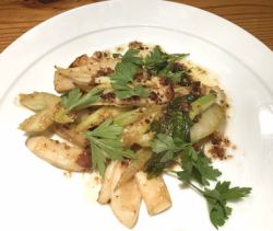 Sauteed squid with anchovy sauce