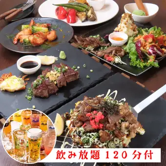 【含120分钟畅饮】日本顶级黑毛和牛牛排套餐 / 共6道菜 - 7,500日元（含税）