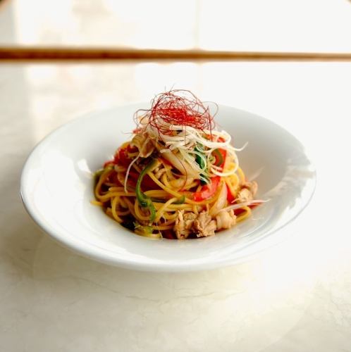 チャプチェ風パスタ