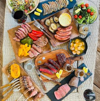 【昼限定◎屋上テラスBBQ】全10品＆2時間飲み放題付き！ビアガーデンランチ【3980円→2480円】