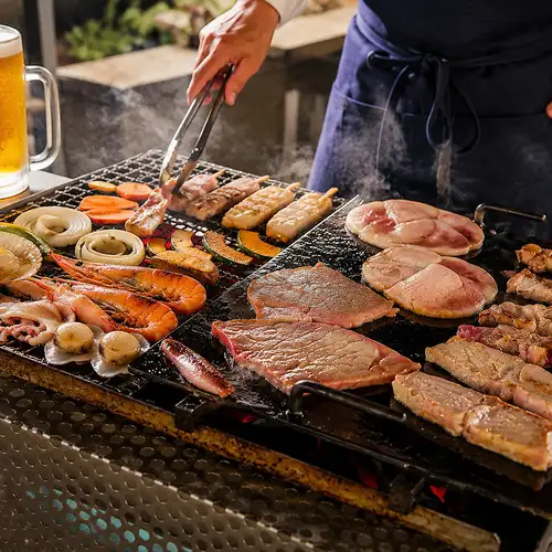 All-you-can-eat authentic BBQ grilled over charcoal.
