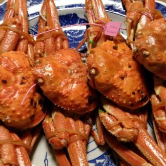 【冬季限定】魚やカニのお造り、カニ味噌の甲羅焼きなど全7品☆松葉ガニ鍋コース⇒10000円(税込)