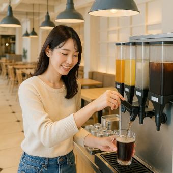 [Non-alcoholic Feeling♪] 15 Types of Soft Drinks ☆ 2 Hours All-You-Can-Drink (Drink Bar) 500 Yen