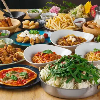 ★スタンダードプラン★【ばり旨もつ鍋付】イタリアン・中華・韓国ぜんぶ食べ放題