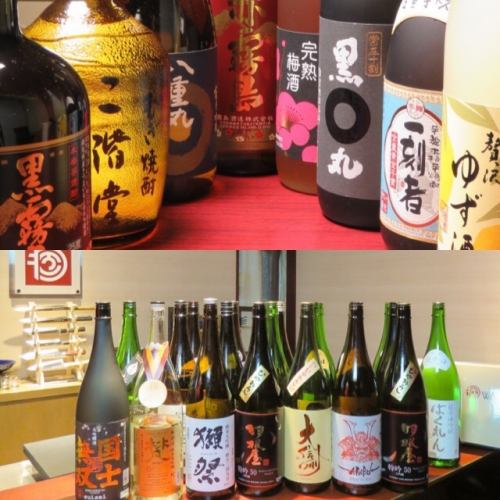 We prepare sake carefully selected by the owner
