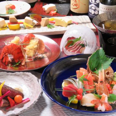 We offer a 7-course meal with 120 minutes of all-you-can-drink, starting from 5,500 yen.