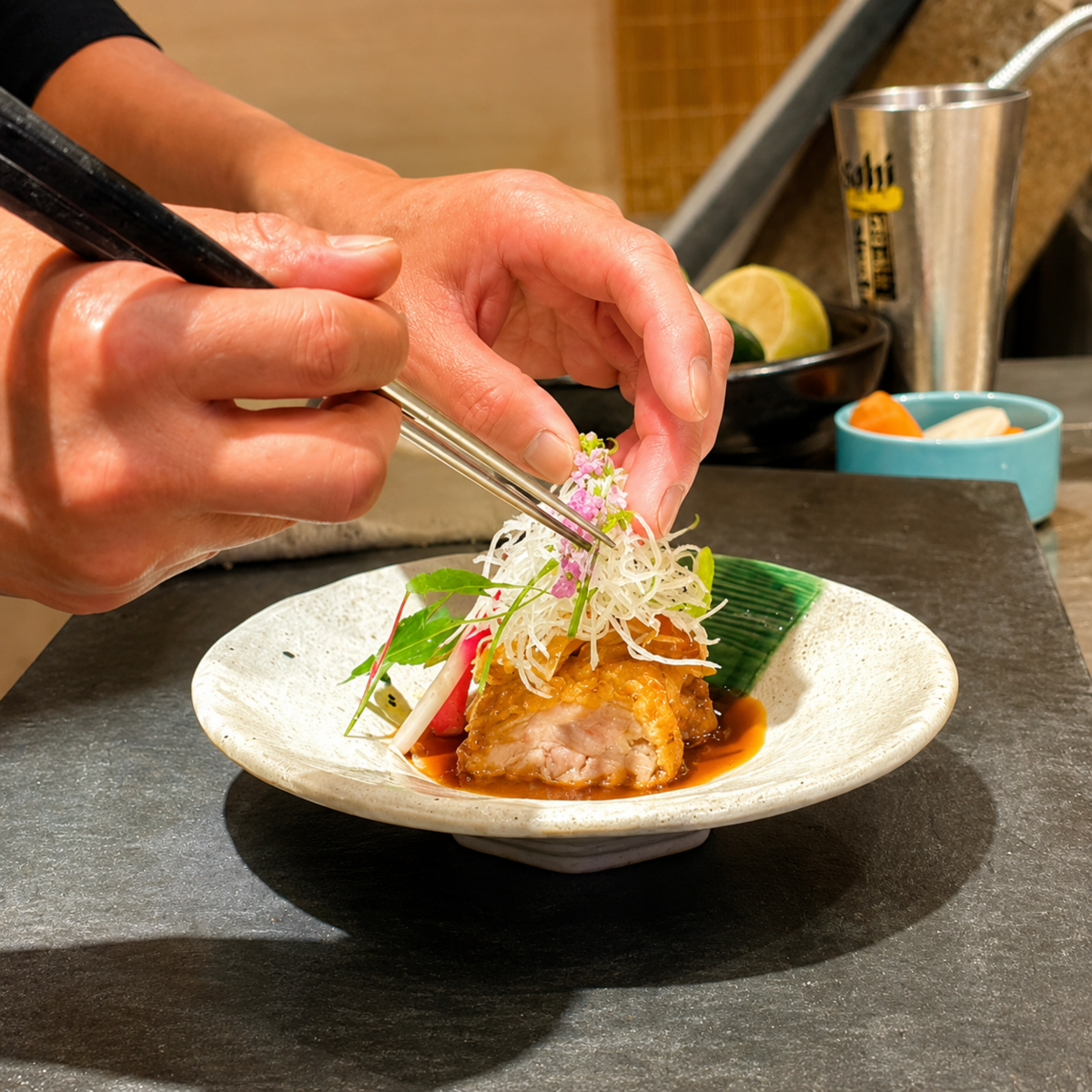 美創作和色を五感で味わうひとときを 。コースでも単品でも美創作和食が堪能できる