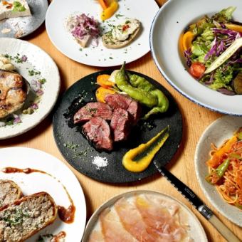 [For a luxurious party] A luxurious plan with 9 dishes including popular main dishes such as beef skirt steak and yellowfin tuna tail, and 2.5 hours of all-you-can-drink