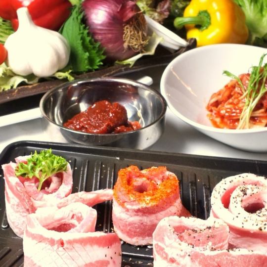 [Very popular girls' party course] Same-day OK [Samgyeopsal & Yangnyeom & Cheese Champa Set] 9 dishes 3000 yen