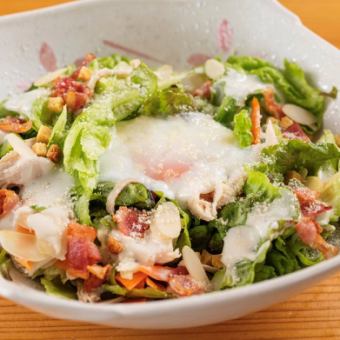 Colorful vegetable Caesar salad