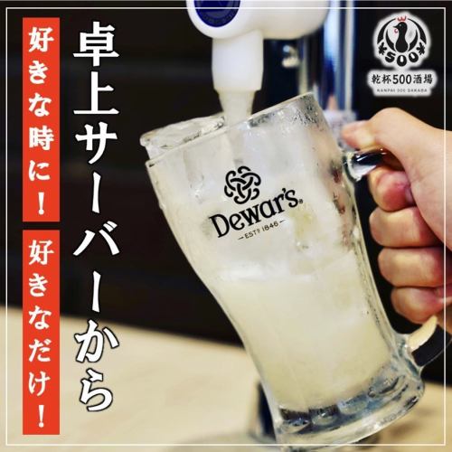 Hot topic! Instant tabletop lemon sour & all-you-can-drink highball for 500 yen!