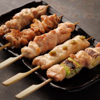 5 kinds of binchotan grilled yakitori assortment