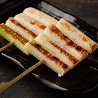 Leek skewers