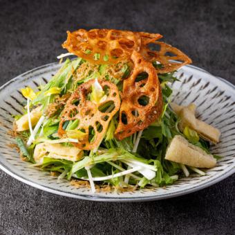 カリカリじゃこと水菜サラダ