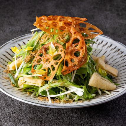 カリカリじゃこと水菜サラダ