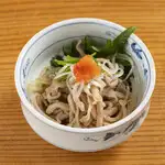 Charcoal-grilled chicken skin with ponzu sauce