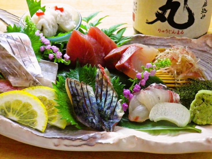 和歌山産の魚が沢山。旬の美味しいものが毎日登場する。