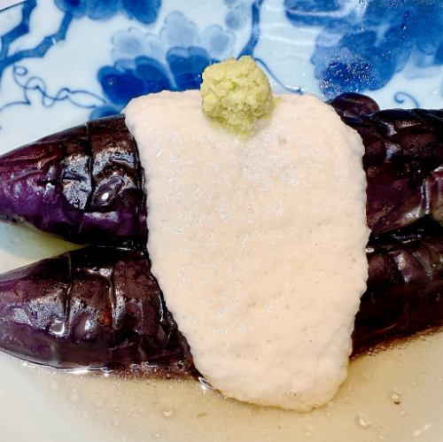 秋茄子揚げ浸し冷やしとろろかけ