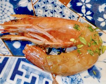 酢橘酱油腌红虾