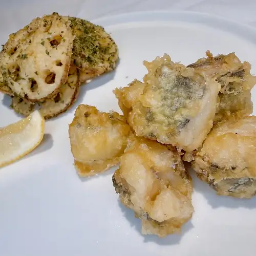 太刀魚とのり塩レンコンおつまみ天ぷら