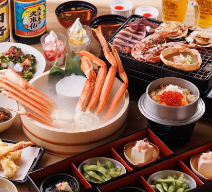 【100分飲み放題】《浜焼き×本ズワイ蟹2L×釜飯》かにざんまいの魅力を詰めた12品コース6,000円
