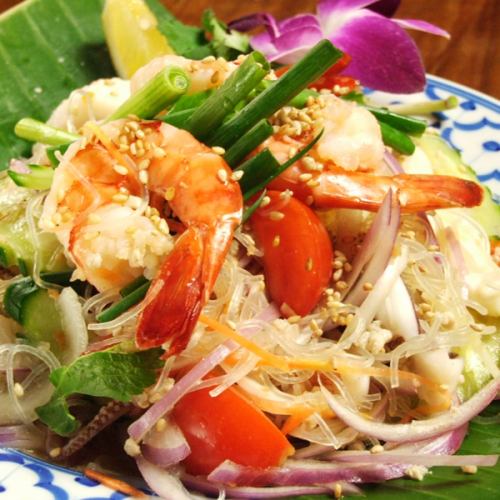 [2 Spicy] Vermicelli Salad with Shrimp ~ Yam Wun Sen ~
