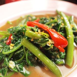 [2 Spicy] Stir-fried water spinach ~ Pack Bun Fai Dane ~