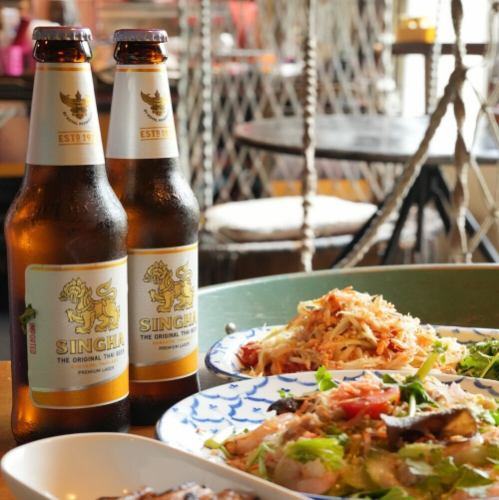 ボリュームたっぷりなスパイシー料理・飲みやすいアジアンビールなど種類豊富なお酒も！
