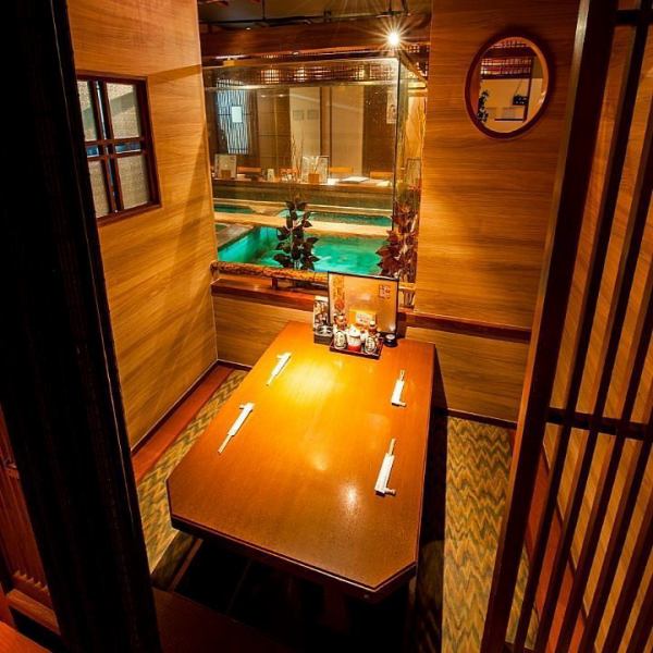 It is a seat that can accommodate up to 4 people and you can see the fish cage! You can see the fresh fish in each season and the fish sent directly from the fishing port, so you can enjoy it when ordering sashimi or dishes.