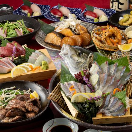 Winter Banquet [Camellia] Salted beef tongue, live-killed seasonal fish, sashimi, fried monkfish, sushi, and other highly satisfying dishes (2 hours all-you-can-drink included)