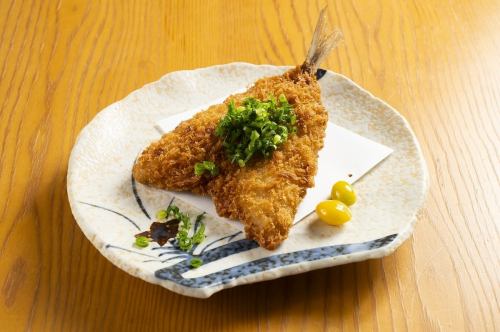 Large fried horse mackerel with ginger and soy sauce