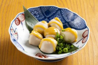 Small potatoes with yuzu miso sauce