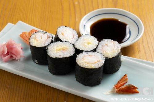 Shrimp mayonnaise thin sushi roll