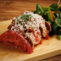 トマトとチーズとサルサのイタリアンミートローフ