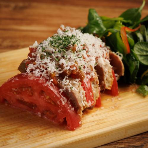 トマトとチーズとサルサのイタリアンミートローフ