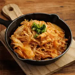 豚キムチの鉄板焼き