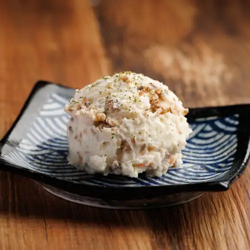 Smoked pickled radish potato salad