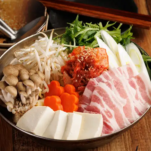 Homemade pork kimchi hot pot