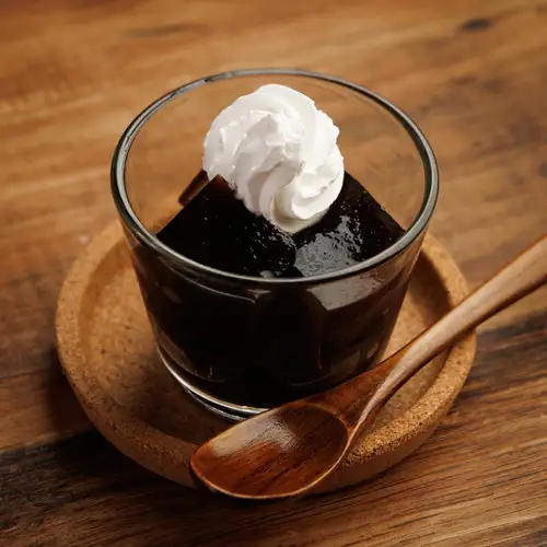 Homemade coffee jelly