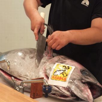 2 hours all-you-can-drink [Sakariba tuna course] 9 dishes including nigiri and small bowl tamatebako