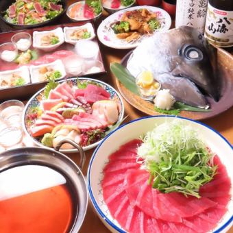 料理のみ【さかりばマグロづくしコース】握りと小鉢玉手箱など9品