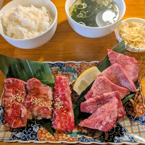 Beef tongue and Sendai beef rib set meal